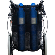 Double Oxygen Tank Holder for Wheelchair, Oxygen Bottle Bag with Beautiful Mesh Storage Bag, Fits D and E Oxygen Tanks, Father's Day Ref: 9028