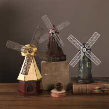 (7111-01) Dutch Windmill Figurine Creative Desk Decor for Living Room TV Cabinet Wine Shelf Office Bookshelf
