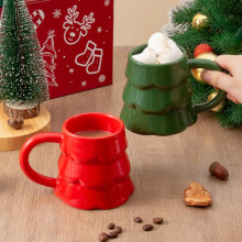 (Green, 301-400ml) Couple Ceramic Mug Set Christmas Coffee Cup Cute INS Style Personalized Water Cup for Home Gift
