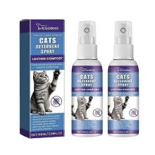 (2pcs) Cat Deterrent Spray, Stops Cats from Peeing & Scratching, Lemon & Coptis, Safe for Furniture