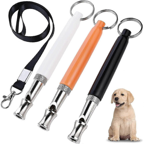 Professional Ultrasonic Dog Training Whistles, Recall Function, 3 Pcs with Lanyard