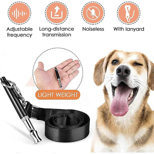 Professional Ultrasonic Dog Training Whistles, Recall Function, 3 Pcs with Lanyard 2