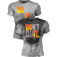 T-shirt d'entraînement pour homme avec impression active Don't Quit Gris Taille M — vetement sport homme