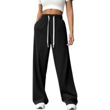 Pantalones de Chándal para Mujer Joggers de Algodón Holgados Rectos Negros Talla L — ropa deportiva mujer
