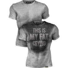 T-shirt d'entraînement pour homme This Is My Fat Crying Gris Taille L — vetement fitness homme, haut sport respirant