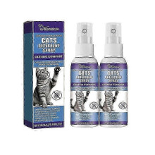 (2PCS) 1-5x Cat Deterrent Spray, Stops Cats from Peeing & Scratching, Lemon & Coptis, Safe for Furniture