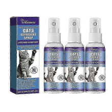 (3PCS) 1-5x Cat Deterrent Spray, Stops Cats from Peeing & Scratching, Lemon & Coptis, Safe for Furniture