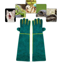 Anti-bite Animal Handling Gloves, Safety Leather Work Gloves for Bathing, Grooming, Handling Dog, Cat, Bird, Snake, Lizard, Reptile - Protective Glove