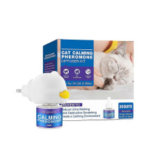 (US Cat, tasteless) Pet Calming Pheromone Diffuser Kit Anti-Stress Anxiety Relief Calming Spray for Cats & Dogs