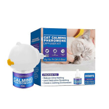 (EU Cat, fragrance) Pet Calming Pheromone Diffuser Kit Anti-Stress Anxiety Relief Calming Spray for Cats & Dogs