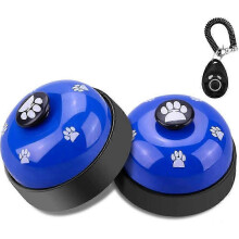 Dog Training Bell Set of 2 with Non-Skid Rubber Base and Wrist Strap for Potty Training, Housetraining, Suitable for Dogs and Cats