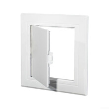 White ABS ceiling inspection cover, effortless installation and flat design (150 x 150 mm)