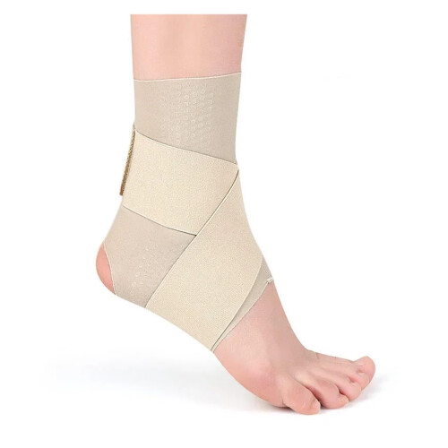 Ankle support Compression strap Achilles tendon support Sprain Protect Foot bandage XL Beige