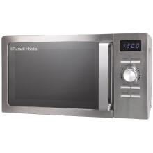 Russell Hobbs Stainless Steel Digital Microwave 20 Litre 800W Solo Digital with 5 Power Levels, Defrost Function & Easy Clean, 60 Minute Timer, 8 Auto