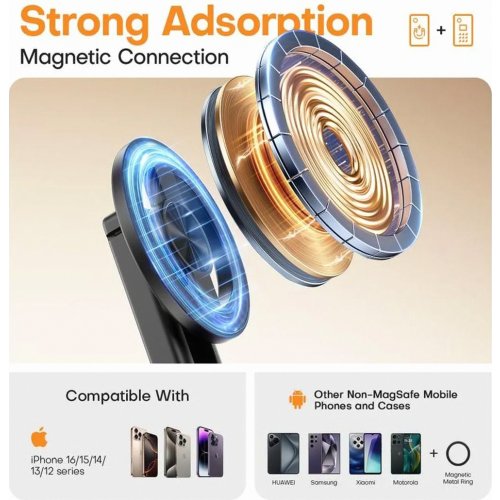 Mini perche à selfie magnétique multifonctionnelle avec rotation à 360 1
