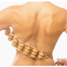 Tuuli Holz-Rückenmassageroller 120 cm – Massagegerät mit Griff für intensive Rückenmassage (Rollfläche 407 cm)