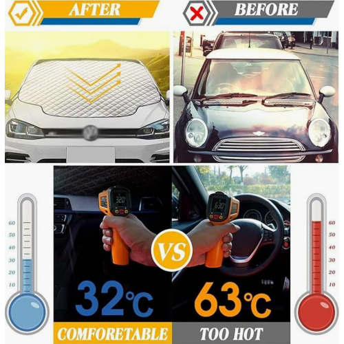 Car windshield cover, foldable sunshade, winter windshield cover, effectively protects against radiation and sunlight. 2