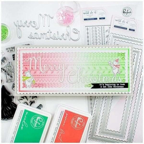 PINKFRESH DIE S, Stitched Scallop Rectangles 1