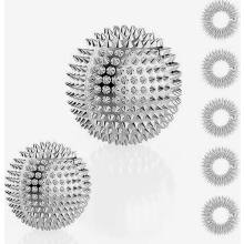 2 igelball massage + 5 akupressur ring finger - akupressur ball metal klein 32mm 47mm - skills ring akkupressurringe for finger - skills bor