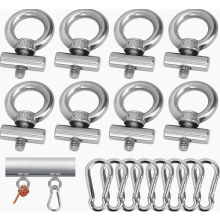 Kederleiste Haken, 8 Set 6 mm Edelstahl Markisenhaken Kederstopper mit Karabiner, Markisen Haken Kederschiene Zubehör für Caravan, Wohnmobil