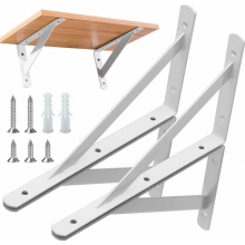 4 heavy-duty shelf brackets, 90-degree wall angle brackets, metal shelf supports with screws, wall shelf brackets, iron shelf brackets
