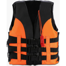 Schwimmweste zum Schwimmen, Bootfahren, Treibhilfejacke mit Pfeife für Kinder (Orange, 5-12 Jahre)