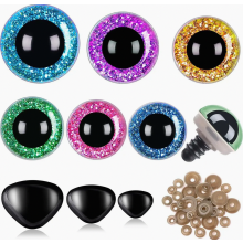 90 pieces 12-30mm safety eyes and safety noses, large safety eyes for crocheted animals, chromatic plastic button eyes for sewing on.