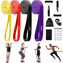 Fitnessbänder mit 4 Widerstandsstufen, Resistance Bands Set mit Griffen, Türanker, Schutzhülle, Tragetasche und Trainingsanleitung, Widersta