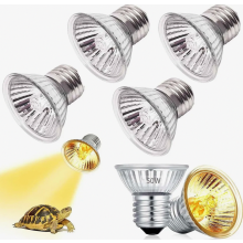 4-pack of turtle heat lamps, sunbathing reptile lamps, 50W heating bulbs, E27 UVA UVB reptile terrarium lamps, heat lamp bulbs for reptiles