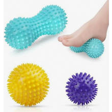 Massagebälle Faszienball, 3er Set Igelball Set, Spiked Massage Ball Hart, Massagebälle mit Noppen,für Rücken Beine Füße Hände