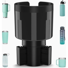 Car cup holder expander adapter with adjustable base, car cup holder compatible with Stanley 0.4-1.2 L, other large bottles in 0