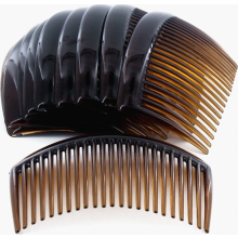 3,2 Zoll großer Haarkamm aus Kunststoff mit Zahnkamm, Haarnadel-Clip für Damen, Braun (12 Stück)