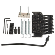 Professional Double Locking Tremolo Bridge for Electric Guitars Fits Most Models with Complete Parts Set (Black)