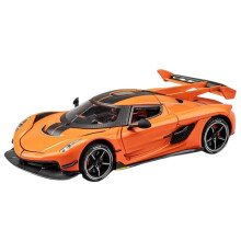 Diecast Car 1:24 for Koenigsegg Jesko Supercar Diecast Alloy Metal Car Pullback Light Model Car Miniature Car Model (Orange Box)