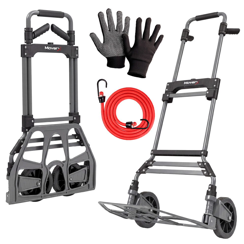 MoverX Folding Hand Truck Aluminium, Heavy Duty Max Capacity 150kg, Grey - Image 3