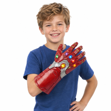 Red LED Iron Man Superhero Gauntlet Glove for Kids, Light Up Infinity Glove Toy, Pretend Play Costume Accessory, Birthday Christmas Gift