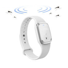 USB Rechargeable Ultrasonic Mosquito Repellent Watch (White)
