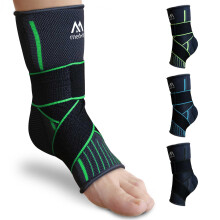 Stride Flex Adjustable Ankle Brace for Men/Women: 4 Way Foot Compression Ankle Brace for Sports and Injuries: Arthritis Pain Relief (1, Green, Large)