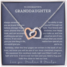 (Color FF) To My Daughter Heart Crystal Necklace, Gold Tone Pendant with Message Card Gift Box, Birthday Christmas Graduation Jewellery Gift from Dad