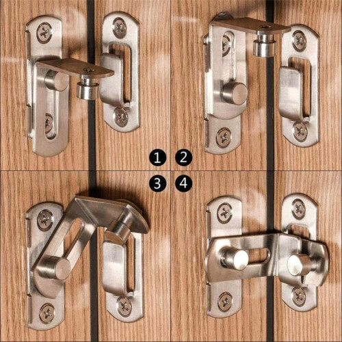 Stainless Steel Door & Window Latch – 90 Right Angle Locking Slide (Silver) 2
