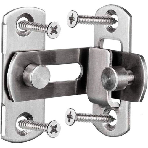Stainless Steel Door & Window Latch – 90 Right Angle Locking Slide (Silver)