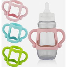 3 Stück Babyflaschen Griffe, Weich Silikon Babyflaschen Halterung mit Griffigen Griffen Flaschenhalter zum Selbstfüttern von Babys für Schma