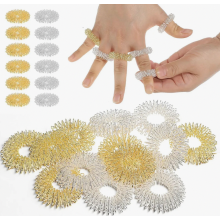 Akupressur Ring, 24 Stück Massageringe für Finger Fingermassagering Gold Silber Akupressurring Massage Ring Finger Massageringe Akupressur R