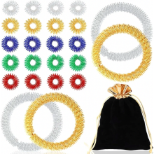 25 Stück Akupressur Ring Set, Massageringe Für Finger, Akupressur Ring Set für Stress Reduzierstück und Förderung der Durchblutung Akkupress