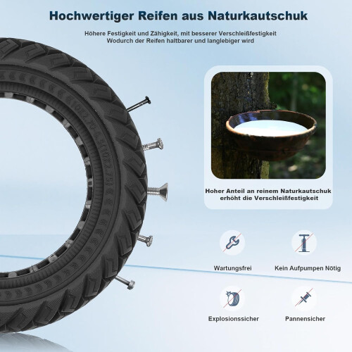 10 x 2.76.5 Solid Rubber Tyres for KuKirin G3/G2 Master/Dualtron 3 (Black) 2