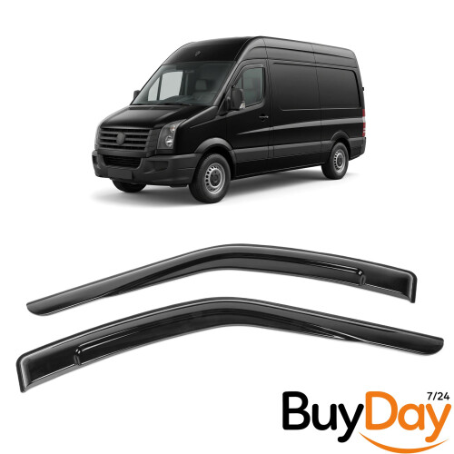 Wind Rain Sun Smoke Guard Deflectors Front 2 Pcs for VW Crafter (2006-Onwards) 1