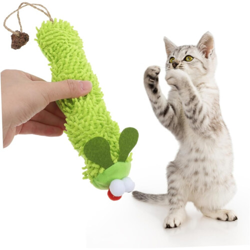 Catnip Crinkly Caterpillar Kicker – Interactive Plush Cat Toy 2