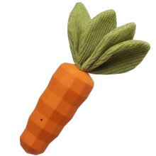 Carrot Dog Toy for Aggressive Chewing, Rubber Dog Squeaky Toy, Indestructible Chew