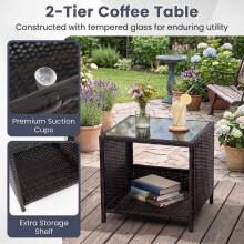 5-Piece Grey Polyrattan Garden Furniture Set with Cushions