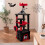 Gothic Cat Tree with Plush Perch, Scratching Posts, Black & Red 1